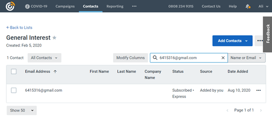 Finding a contact by email address in Constant Contact Finding a contact by email address in Constant Contact